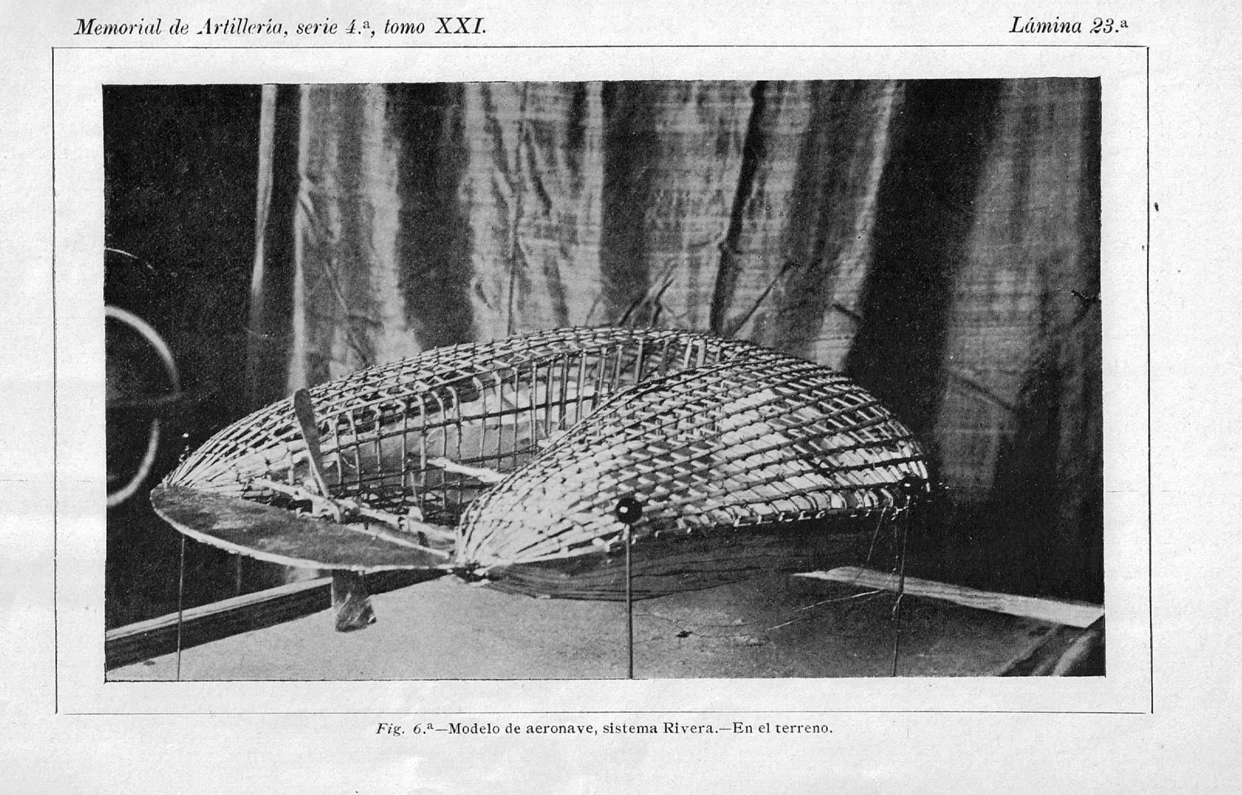 Attached images from a 1904 Airship project by an spanish artillery officer, Manuel Rivera-Sempere